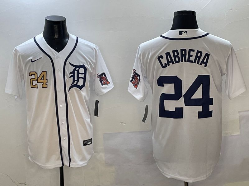 Men Detroit Tigers #24 Cabrera White Game 2025 Nike MLB Jersey style 4->detroit tigers->MLB Jersey